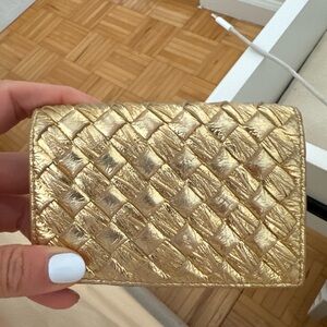 Bottega Intrecciato Gold Wallet